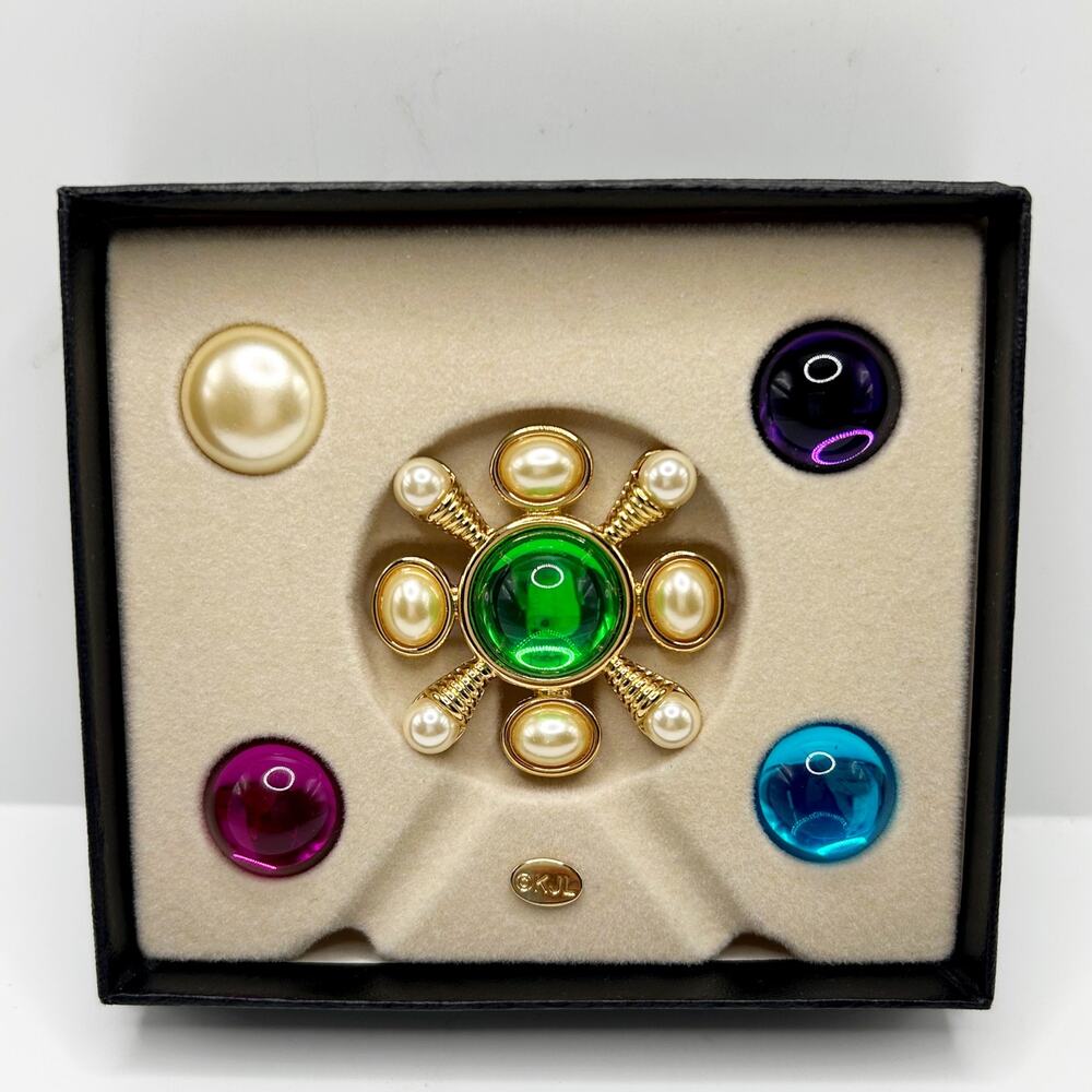 Kenneth Jay Lane KJL Interchangeable Pendant/Brooch w/ Box EUC